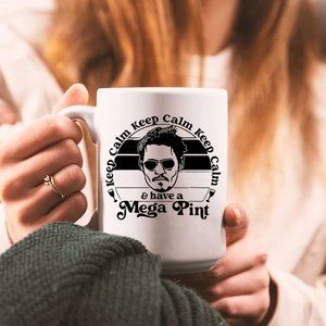 Funny Johnny Depp Keep Calm and Have a Mega Pint Coffee Mug 15oz